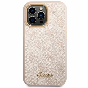 Guess 4G Vintage kuldne Logo ümbris jaoks iPhone 14 Pro - roosa