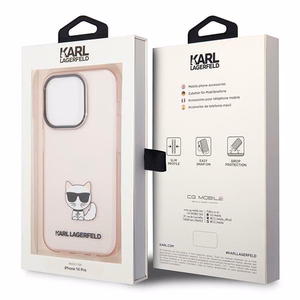Karl Lagerfeld KLHCP14LCTTRI iPhone 14 Pro 6.1 "hardcase roosa / roosa läbipaistev Choupette Body