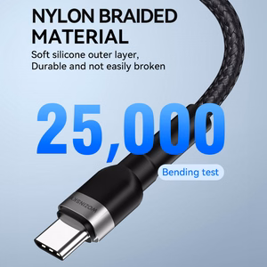 Wozinsky WNBCC2 USB-C / USB-C PD 65W kaabel 2 m - must