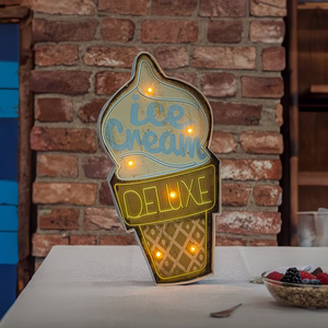 RETRO metallist silt LED Ice Cream Forever Light