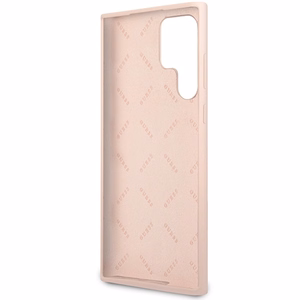 Guess GUHCS23LLSLMGPP S23 Ultra S918 roosa/roosa hardcase Silicone Script Metal Logo