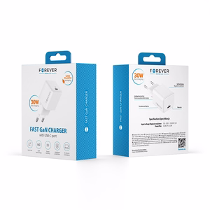 Forever TC-08-30C GaN PD-laadija 1x USB-C 30W valge