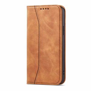 Magnet Fancy Case чехол для iPhone 13 Pro Max чехол-кошелёк с держателем для карт коричневый