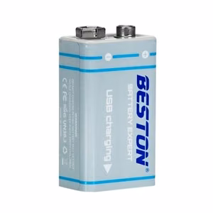 Laetav 9V patarei USB C pesaga, 1000mAh, Li-Ion