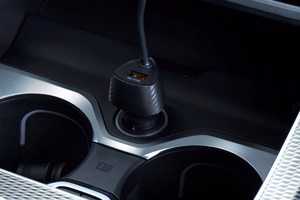 Car charger Forcell F-Energy Carbon USB A QC3.0 PD 3A 38W with cable USB C CC50-1AC black
