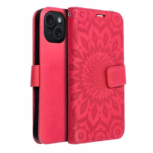 MEZZO Book ümbris jaoks IPHONE 15 mandala magenta