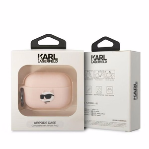 Karl Lagerfeld KLAP2RUNCHP AirPods Pro 2 cover roosa/roosa Silicone Choupette Head 3D