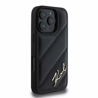 Karl Lagerfeld Quilted Signature iPhone 16 Pro Ümbris - Must