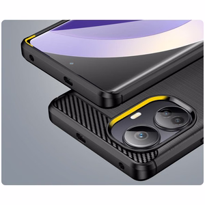 Carbon Ümbris ümbris jaoks Realme 10 Pro+ flexible silicone carbon cover must