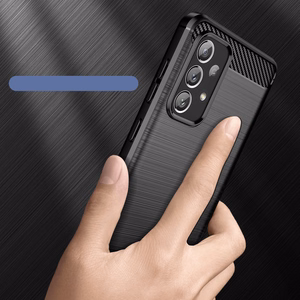 Carbon Case Paindlik TPU kate Samsung Galaxy A73 musta värvi