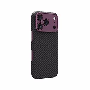 AmazingThing Titan Max Lens ümbris mudelile iPhone 18 Pro, aramiidkiust, kaamerakaitsega, ühildub MagSafe'iga – värv: lilla