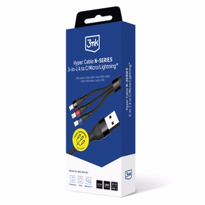 3mk Hyper Cable N-SERIES 3 in 1 USB-A / Lightning / Micro 1.2m 9V/2A 18W - must