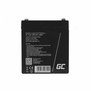 Green Cell AGM27 – suletud VRLA AGM-aku, 12 V, 5 Ah