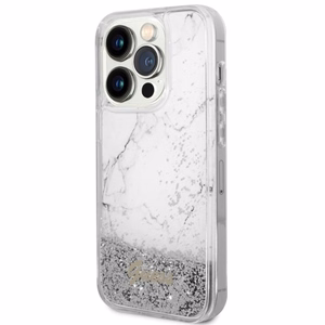 Guess GUHCP14LLCSGSGH iPhone 14 Pro 6.1" white/white hardcase Liquid Glitter Marble