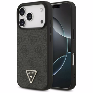 Guess Leather 4G Triangle Strass MagSafe ümbris iPhone 18 Pro / 17 Pro – must
