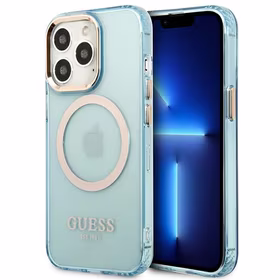 Guess kuldne Outline Translucent MagSafe ümbris jaoks iPhone 13 Pro / iPhone 13 - sinine