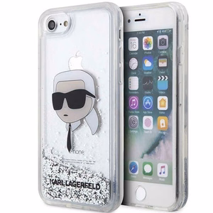 Karl Lagerfeld KLHCI8LNKHCH iPhone 7/8/SE 2020/2022 серебряный/серебряный жёсткий чехол Glitter Karl Head