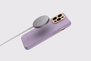 Moshi Napa ümbris seadmele iPhone 14 Plus, MagSafe'iga ühilduv, vegannahast, Lavender Purple värvitoonis