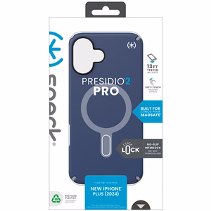 Speck Presidio2 Pro MagSafe'i ja ClickLocki toega ümbris iPhone 16 Plus-le, Coastal Blue/Dust Grey