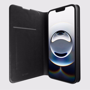SBS Wallet Smooth ümbris koos klapiga iPhone 16e / 17e jaoks - must