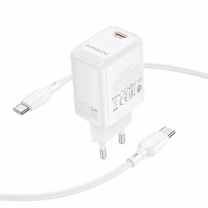 Borofone Wall laadija BN26 Fuente - Type C - PD 20W with Type C to Type C kaabel valge