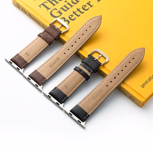 Crong Noble Band ehtsast nahast rihm Apple Watch 44 / 45 / 46 / 49 mm kellale, mokapruun