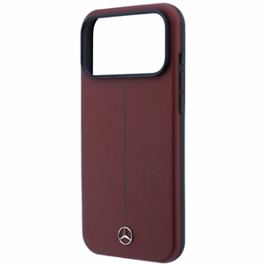 Mercedes Semi Wrap Iconic Line MagSafe nahast ümbris mudelitele iPhone 18 Pro Max / 17 Pro Max, bordoopunane