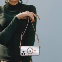 Tel Protect Strap Clear Ümbris jaoks Iphone 15 Pro Max kuldne