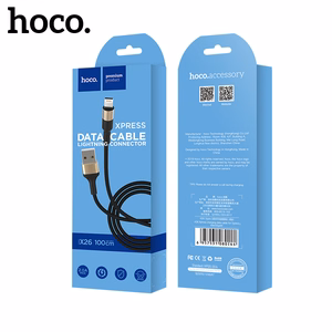 USB kaabel Hoco X26 Lightning 1.0m must-kuldne
