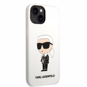 Karl Lagerfeld KLHCP14MSNIKBCH iPhone 14 Plus 6.7" жёсткий чехол белый/белый Silicone Ikonik
