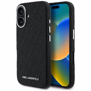 Karl Lagerfeld FW Stamped Karl MagSafe iPhone 16 Case - Black