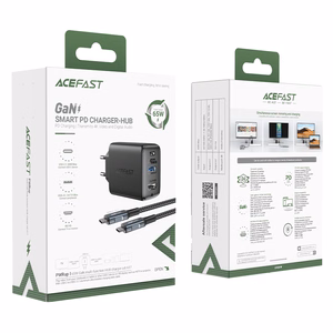 Acefast 2in1 Laadija GaN 65W USB Type C / USB, adapter HDMI adapter 4K 60Hz (set with kaabel) must (A17 must)