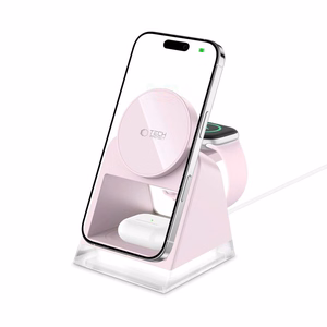 Tech-Protect QI15W-A43 3in1 MagSafe Induktiivne Laadija - roosa