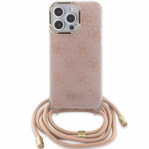 GUESS ümbris jaoks IPHONE 15 Pro Max GUHCP15XHC4SEP(Crossbody Cord 4G Print) roosa