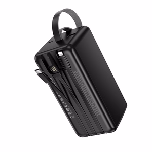 Borofone BJ79C Clever akupank 50000mAh USB koos USB, Type-C ja Lightning kaablitega must