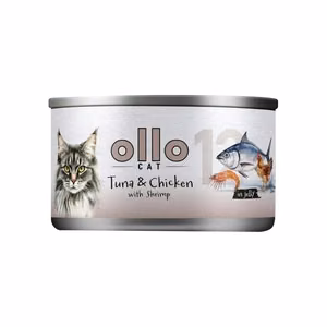 Ollo Cat No. 12 – влажный корм для кошек с тунцом, курицей и креветками в желе, 70 г