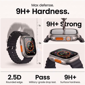 Tech-Protect 2-pack karastatud klaas jaoks Apple Watch Ultra 49mm - silver and must