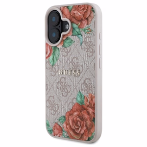 Guess GUHMP16SP4ROPEMCP iPhone 16 6.1" roosa/roosa hardcase 4G Flowers Print MagSafe
