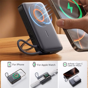 Joyroom JR-PBM02 Powerbank 22.5W 10000mAh 3in1 Magnetic Inductive Compatible with MagSafe with Built-in Cable - Black