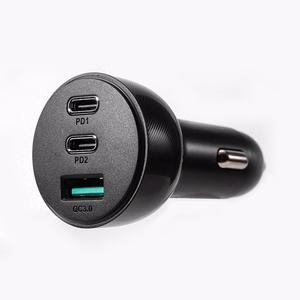 Joyroom 70W car Laadija with 3 ports: USB, 2 x USB C must (JR-CL26)