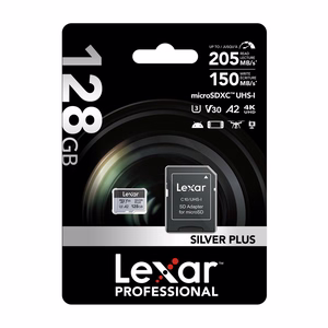 Карта памяти Lexar High-Performance Silver Plus microSDXC 128 ГБ + адаптер