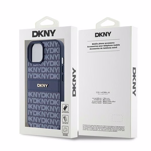 DKNY Leather Mono Stripe & Metal Logo ümbris jaoks iPhone 15 / 14 / 13 - sinine