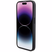 BMW Leather Textured & Stripe ümbris jaoks iPhone 15 Pro - must