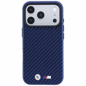 BMW M Carbon Metal Logo MagSafe ümbris mudelile iPhone 17 Pro / 18 Pro – tumesinine