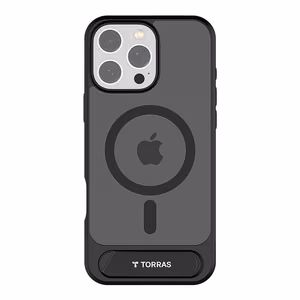 Torras Pstand seeria ümbris iPhone 16 Pro-le (must)