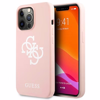 Guess Silicone 4G Logo Ümbris jaoks iPhone 13 Pro Max 6.7" - roosa