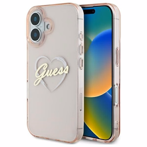 Guess IML Heart iPhone 16 Ümbris - roosa