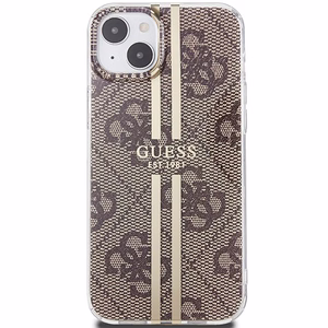 GUESS чехол для IPHONE 15 Plus GUHCP15MH4PSEGW (4G Gold Stripe) коричневый