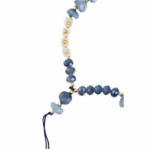 LOVE Phone lanyard, Phone pendant / cord length 44cm (22cm in the loop) / on hand - lite sinine