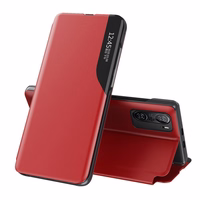 Eco Leather View Case Elegantne Flip Cover Case koos Stand funktsiooniga Xiaomi Redmi K40 Pro + / K40 Pro / K40 / Poco F3 Red